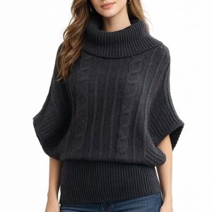 LUCCI Slouchy Cowl Neck Cable Knit Relaxed Cowl Neck Sweater small